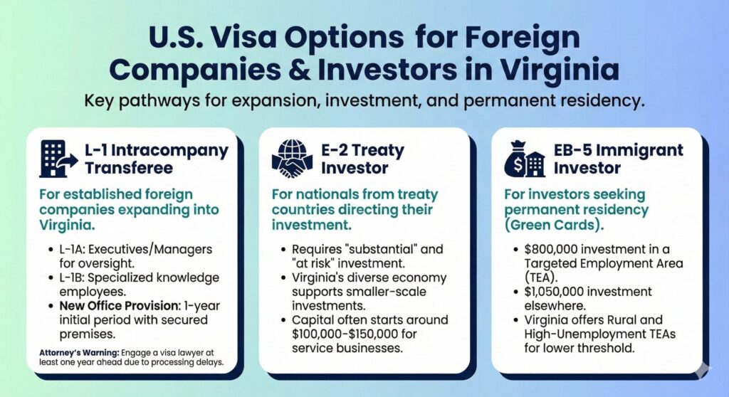 investing in virginia visa options